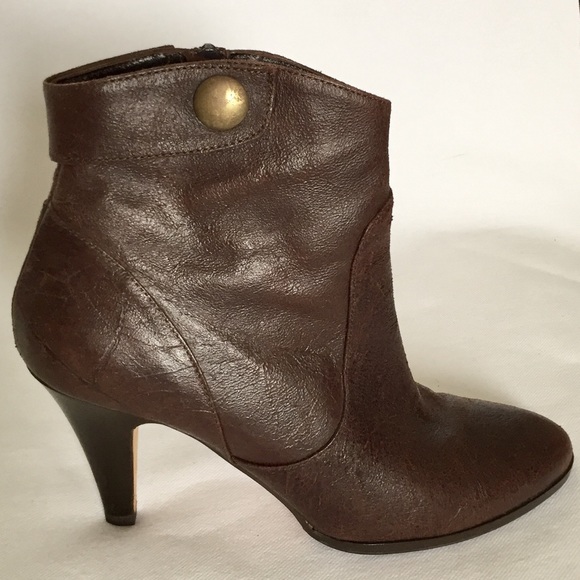 Faconnable Brown leather ankle boots  Size 9M  EUC - Picture 5 of 8